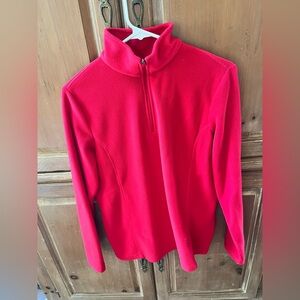 LANFS END WOMEN’S RED FLEECE PULLOVER JACKET. SMALL. NEW.